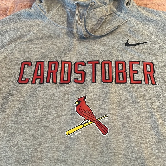 Nike Therma Fit Men's Gray Pullover Hoodie Long Sleeve CARDSTOBER S MLPB 2015 - Picture 2 of 6